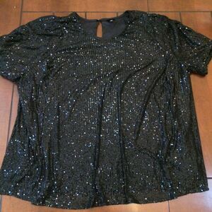 Torrid black sequin top blouse 6x plus size